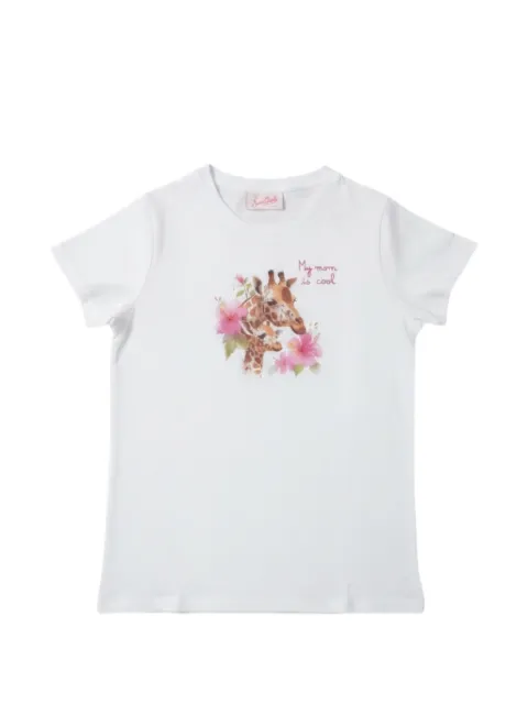 MC2 Saint Barth Kids giraffe-print embroidered T-shirt