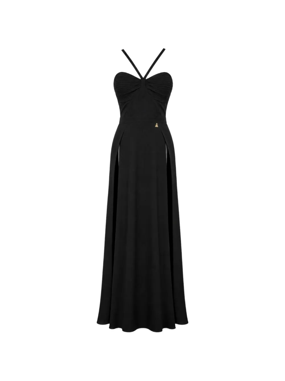 DiveDivine Flora draped side-slit maxi dress