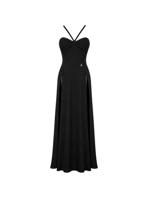 DiveDivine Flora draped side-slit maxi dress