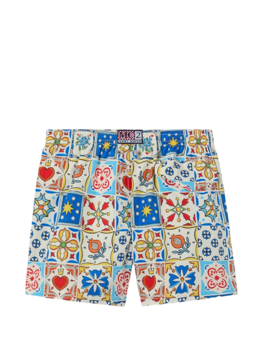 MC2 Saint Barth Kids Jz zwembroek met maiolica-print Wit