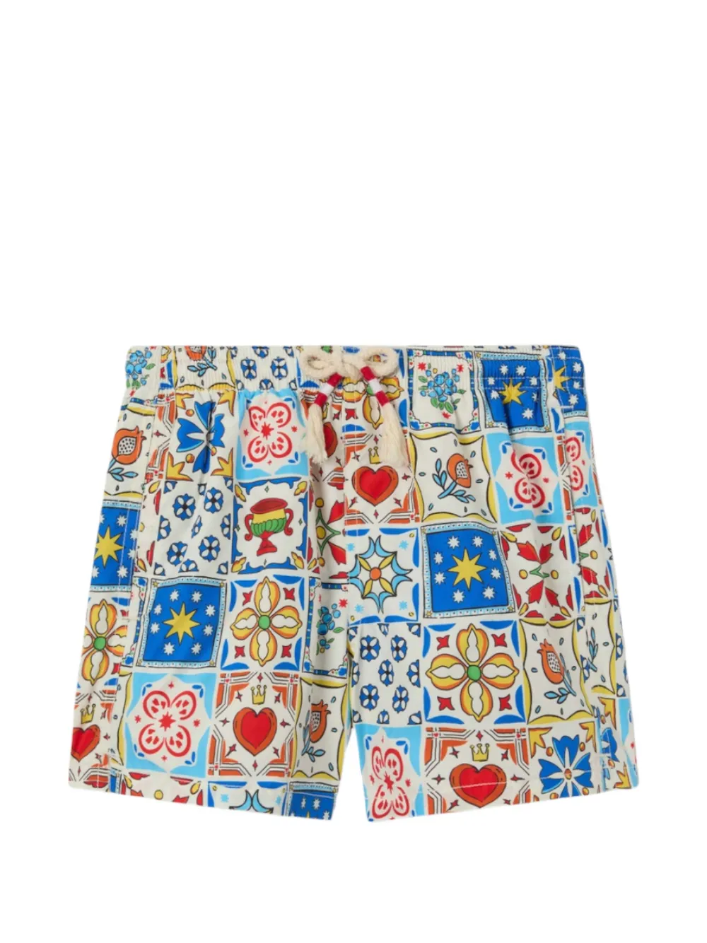 MC2 Saint Barth Kids Jz zwembroek met maiolica-print Wit