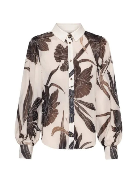 DiveDivine Nora floral-print puff-sleeve shirt