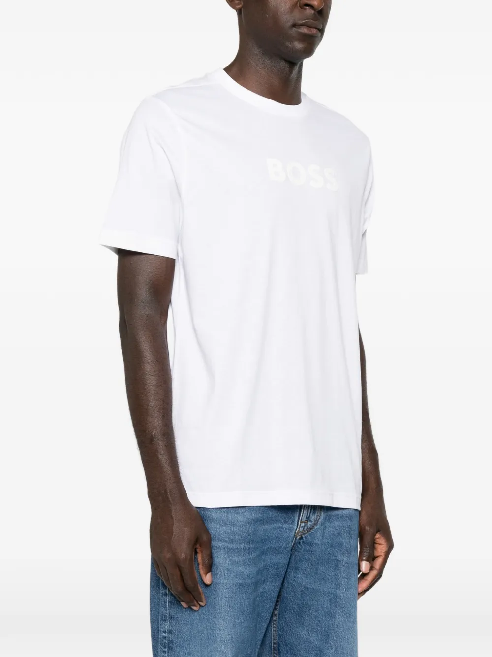 BOSS T-shirt met logoprint Wit