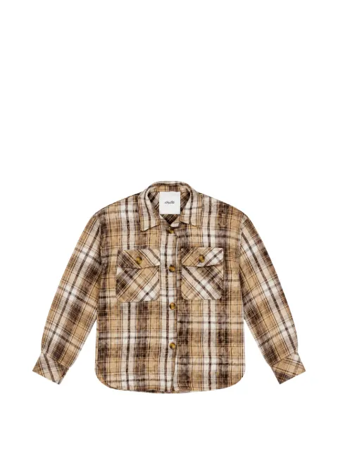 Miss Grant Kids camisa con botones y cuadros estampados