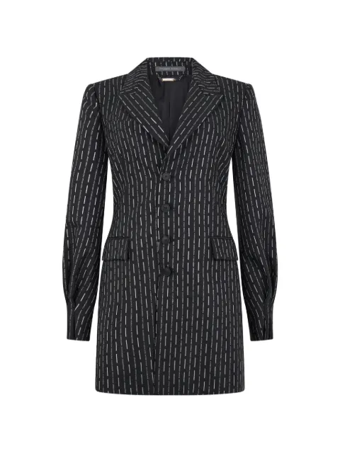 Alberta Ferretti pinstripe-pattern notched-lapel jacket