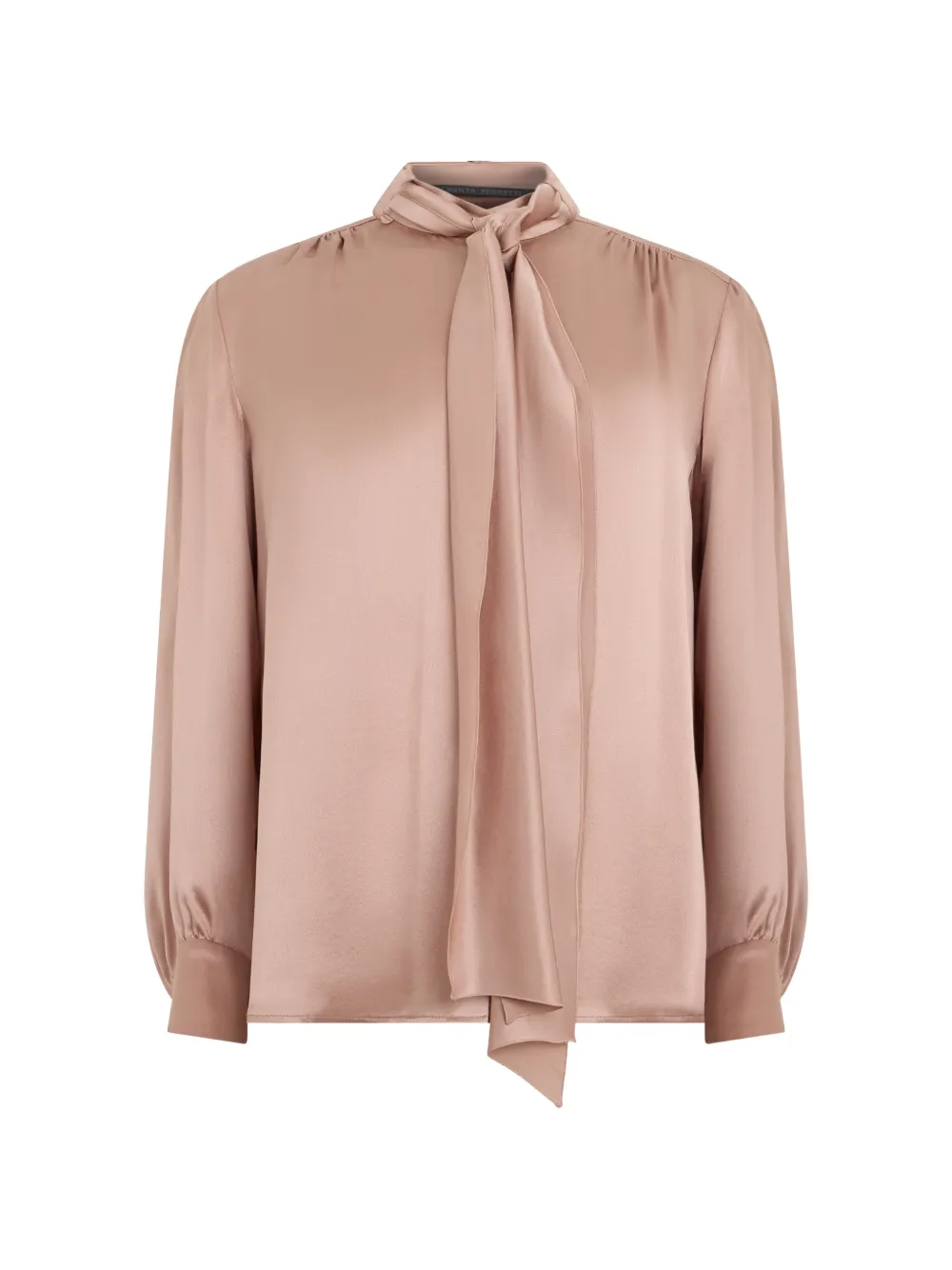 Alberta Ferretti tie-neck satin blouse - Rosa