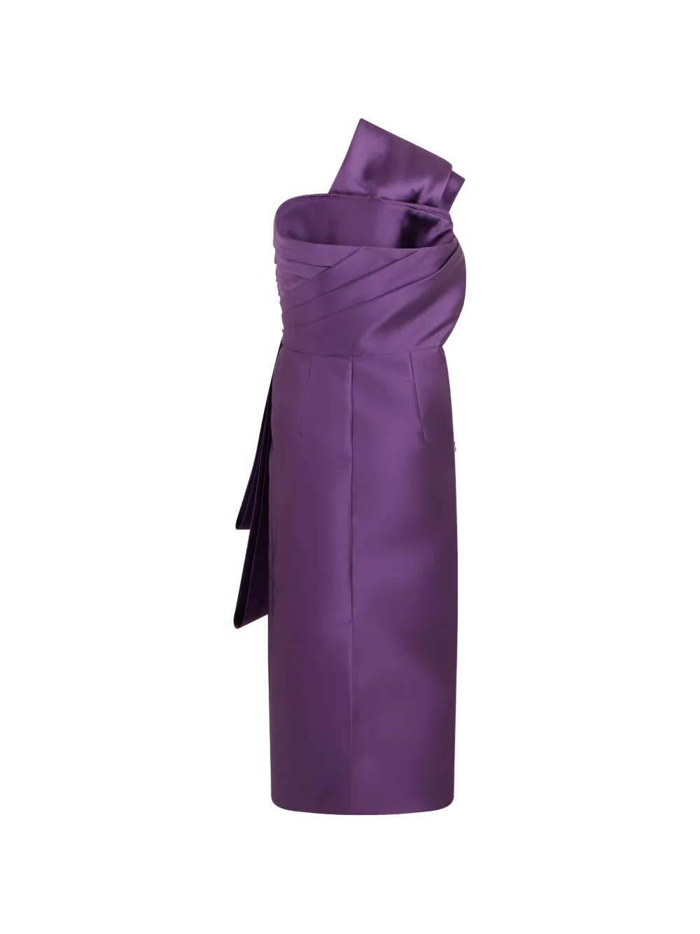 Alberta Ferretti Asymmetrische gedrapeerde midi-jurk Paars