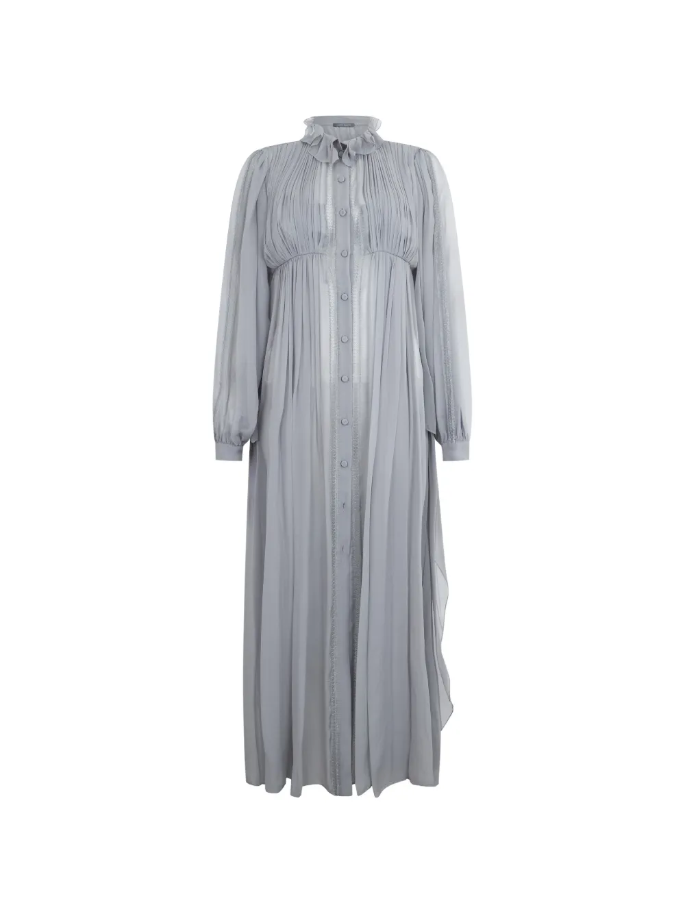 Alberta Ferretti ruffled-collar pleated maxi dress · 42