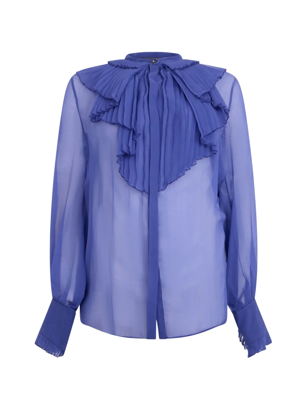 Alberta Ferretti ruffled silk shirt - Blau