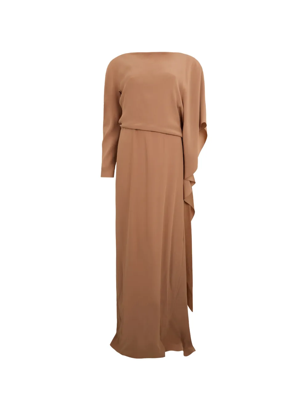 Alberta Ferretti draped-detail long-sleeve maxi dress - Nude