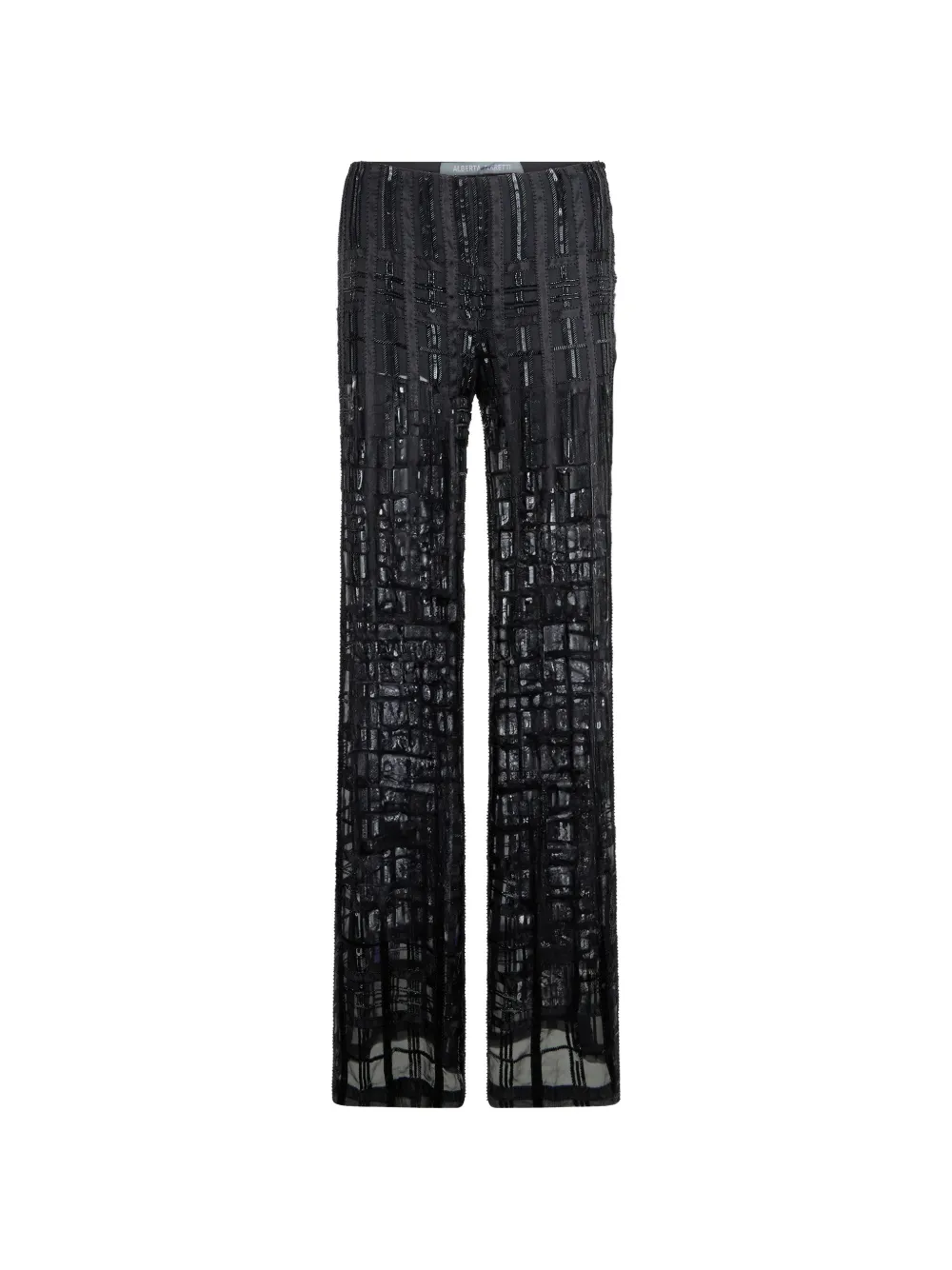 Alberta Ferretti bead-embellishment silk trousers · 40