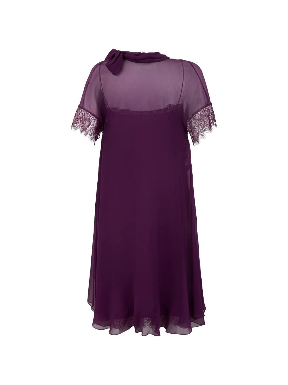 Alberta Ferretti Midi-jurk met kant Paars