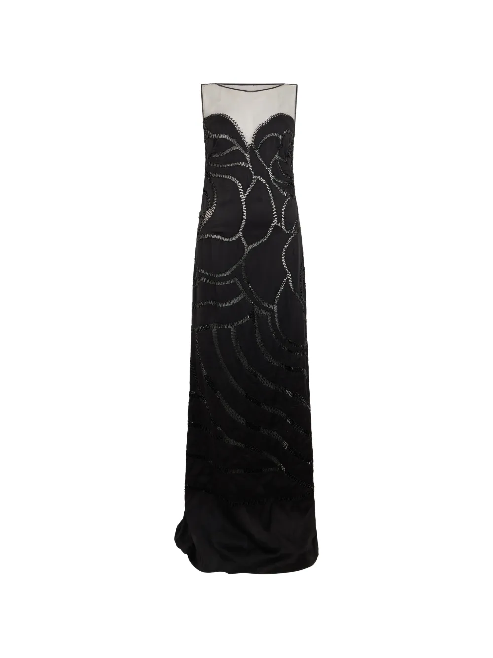 Alberta Ferretti embroidered sleeveless gown - Nero