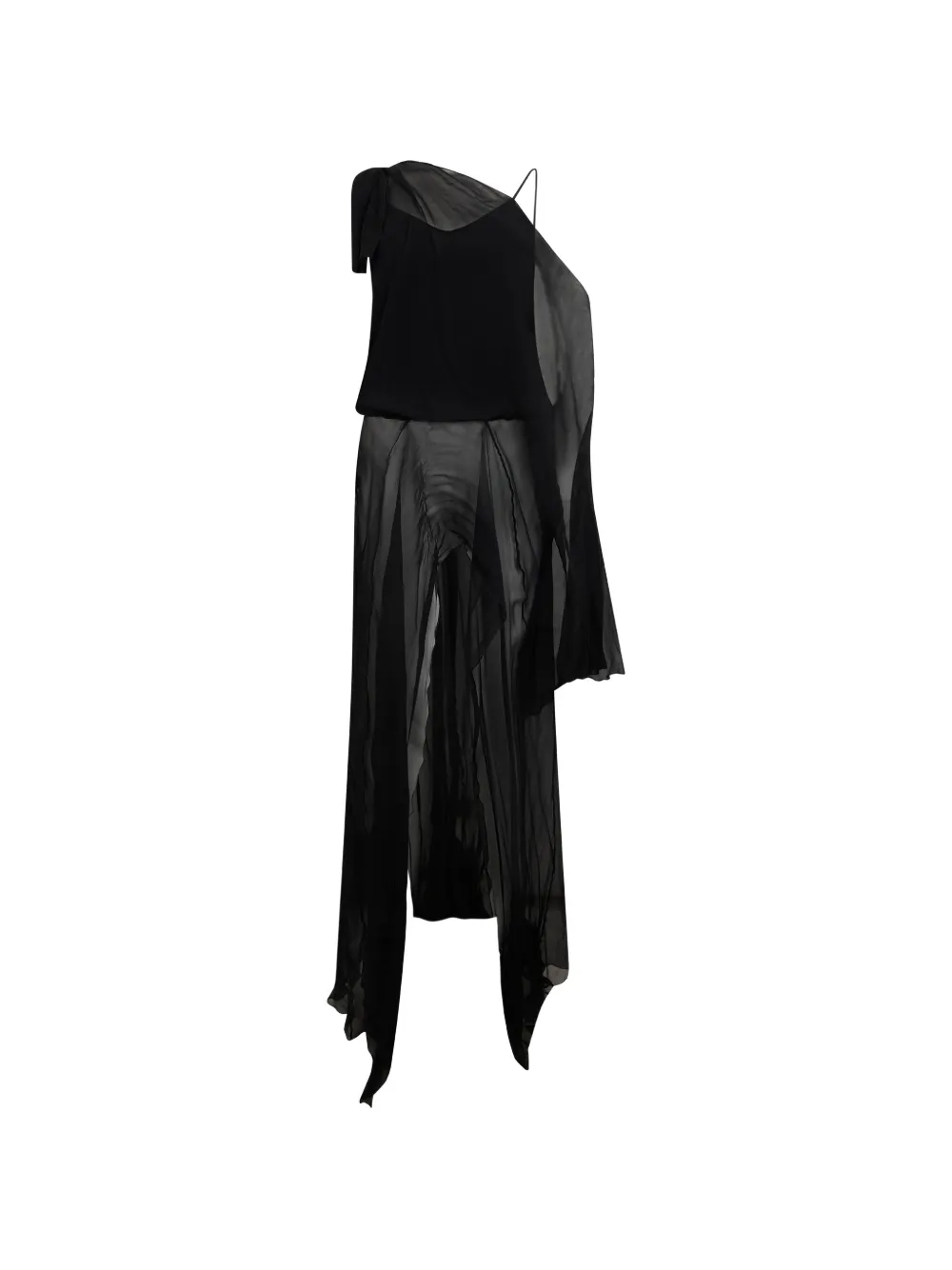 Alberta Ferretti draped asymmetric dress - Nero
