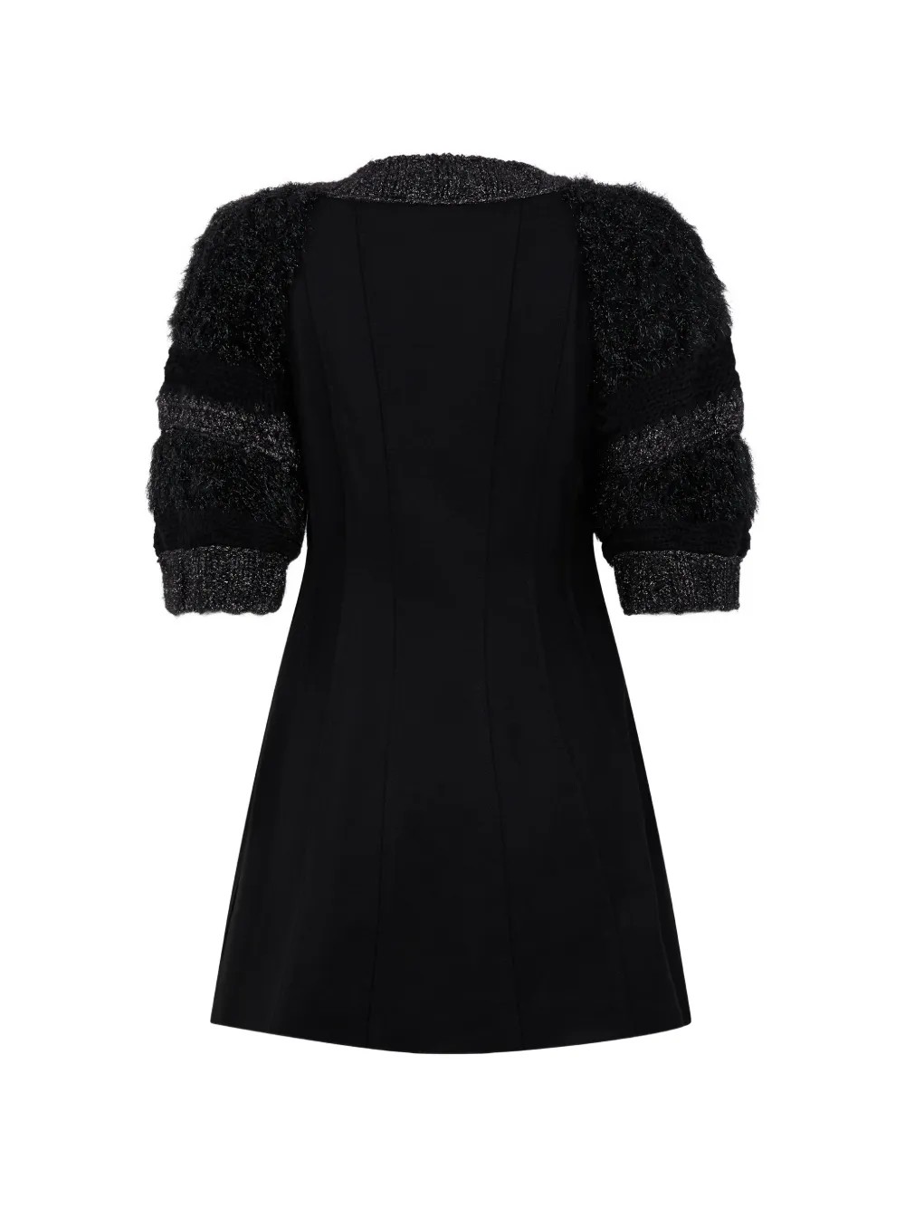Alberta Ferretti Mini-jurk met pofmouwen en vlakken Zwart