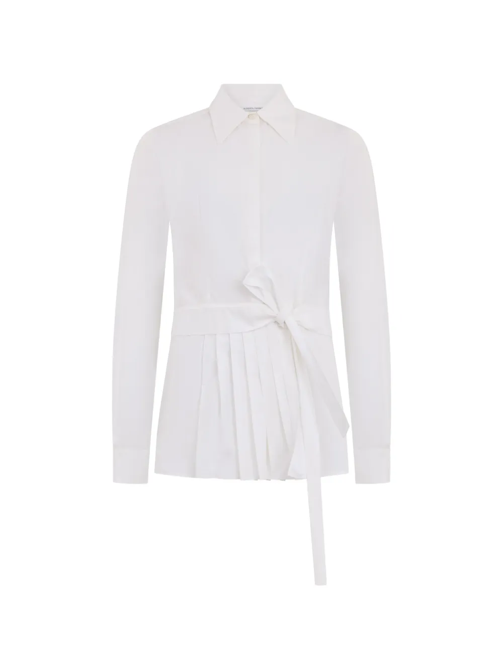 Alberta Ferretti pleat-detail belted shirt - Bianco