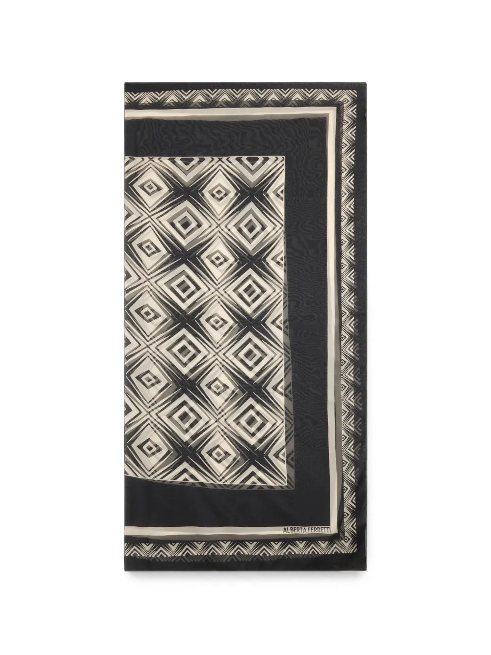 Alberta Ferretti geometric-print silk scarf - Schwarz