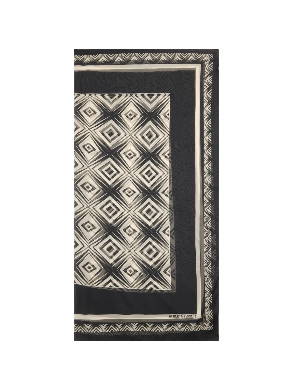 Alberta Ferretti geometric-print silk scarf - Nero