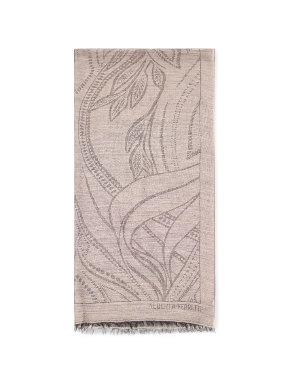 Alberta Ferretti floral-design shawl - Nude