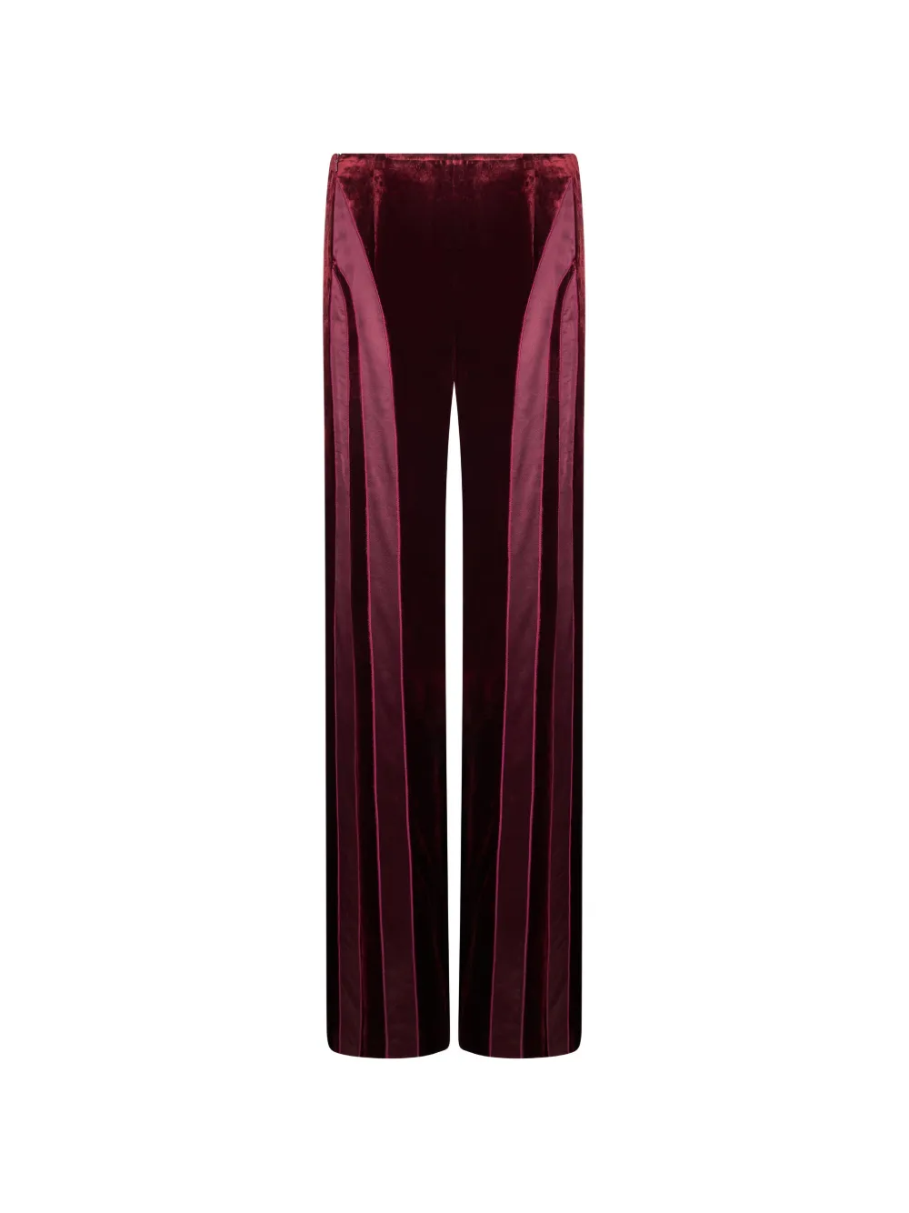 Alberta Ferretti Straight broek met fluwelen vlakken Rood