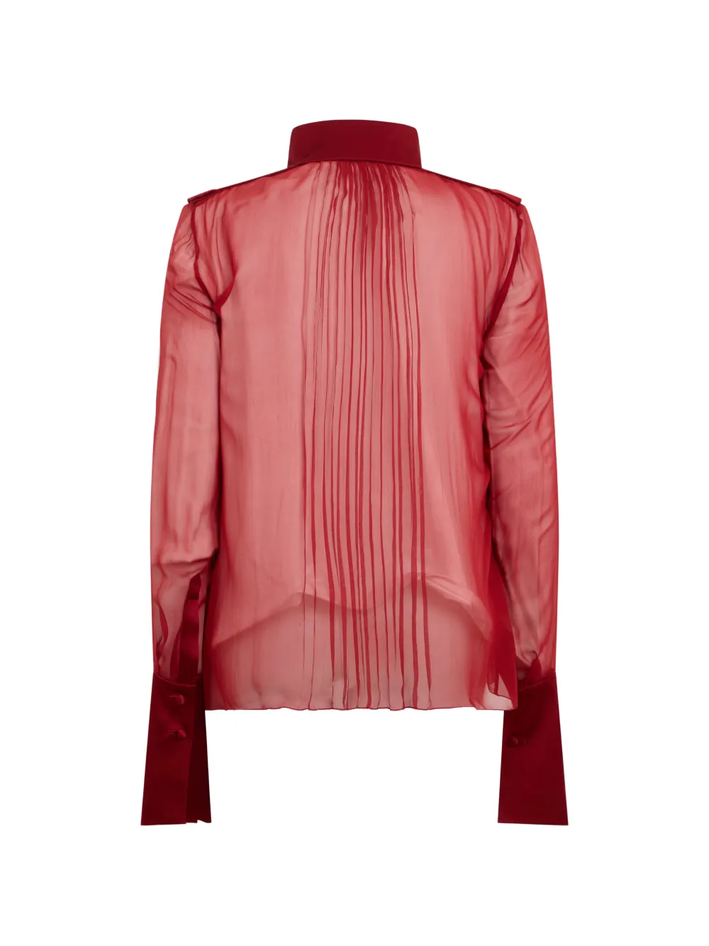 Alberta Ferretti Blouse met doorzichtige afwerking Rood