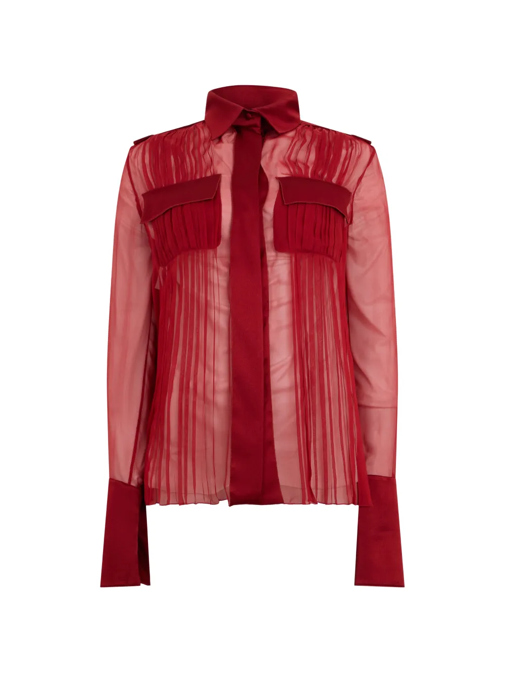 Alberta Ferretti sheer-finish blouse - Rosso
