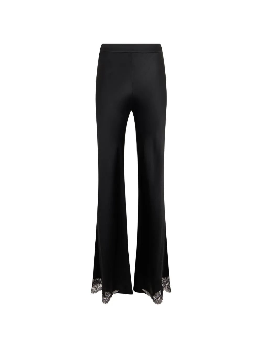 Alberta Ferretti lace-trim flared trousers - Schwarz