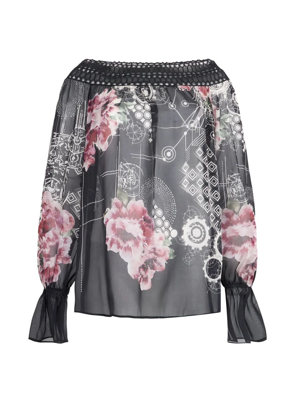Alberta Ferretti floral-print blouse - Nero