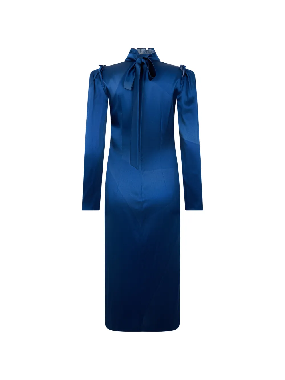Alberta Ferretti Maxi-jurk met hoge hals Blauw