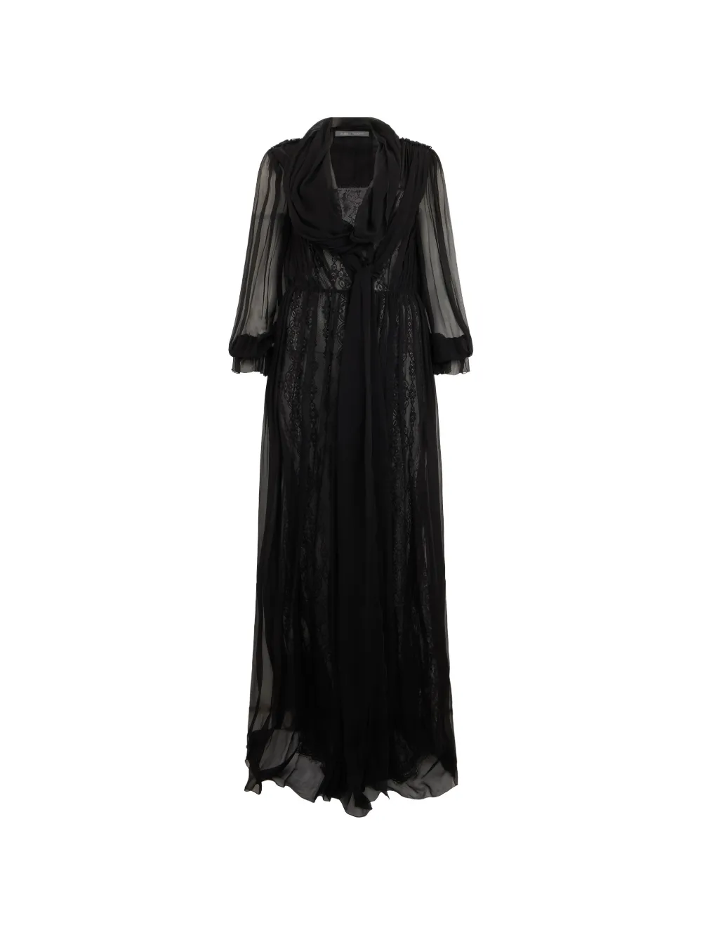 Alberta Ferretti lace-panelled maxi dress - Schwarz