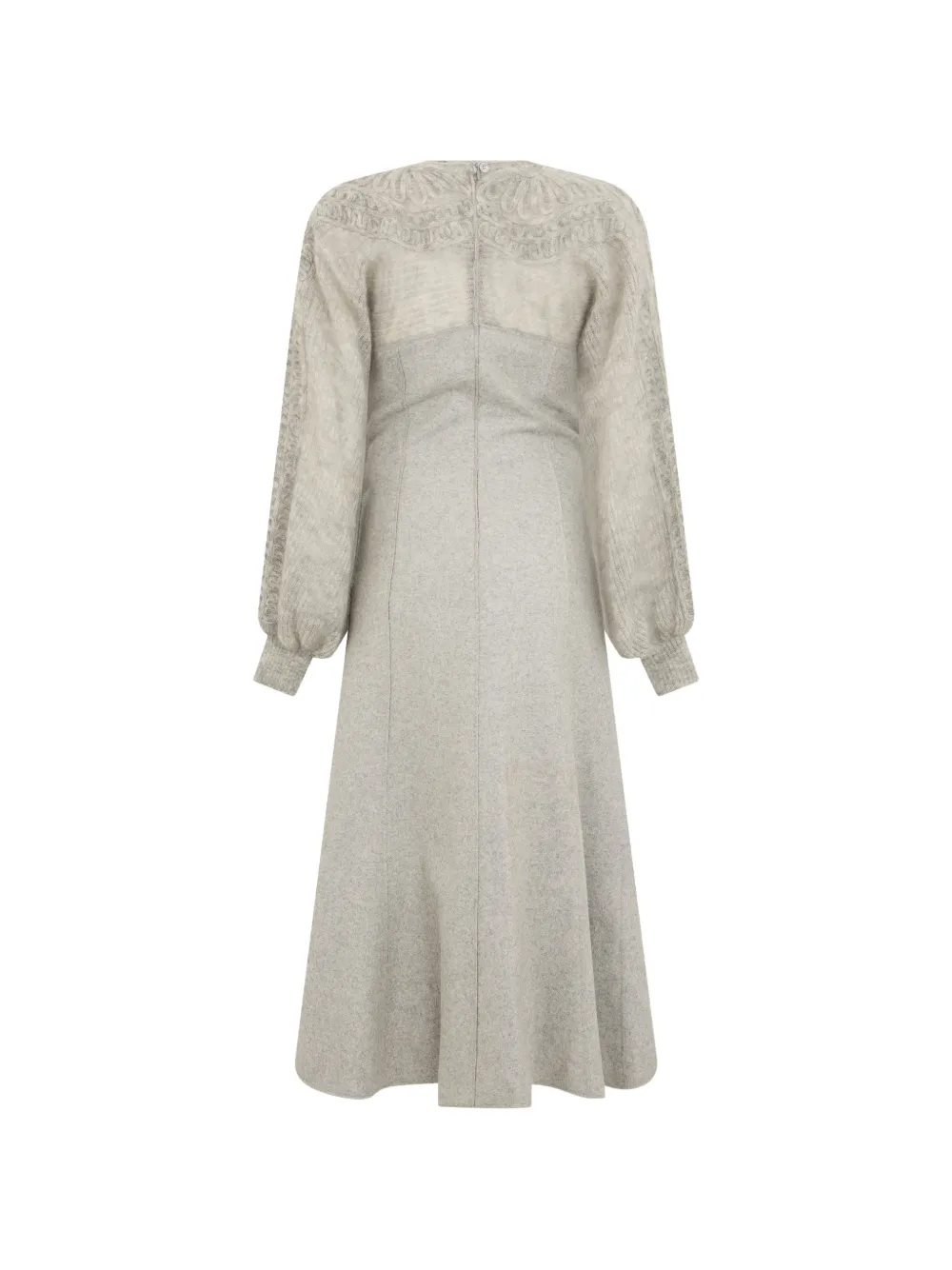 Alberta Ferretti Midi-jurk met lange mouwen Grijs