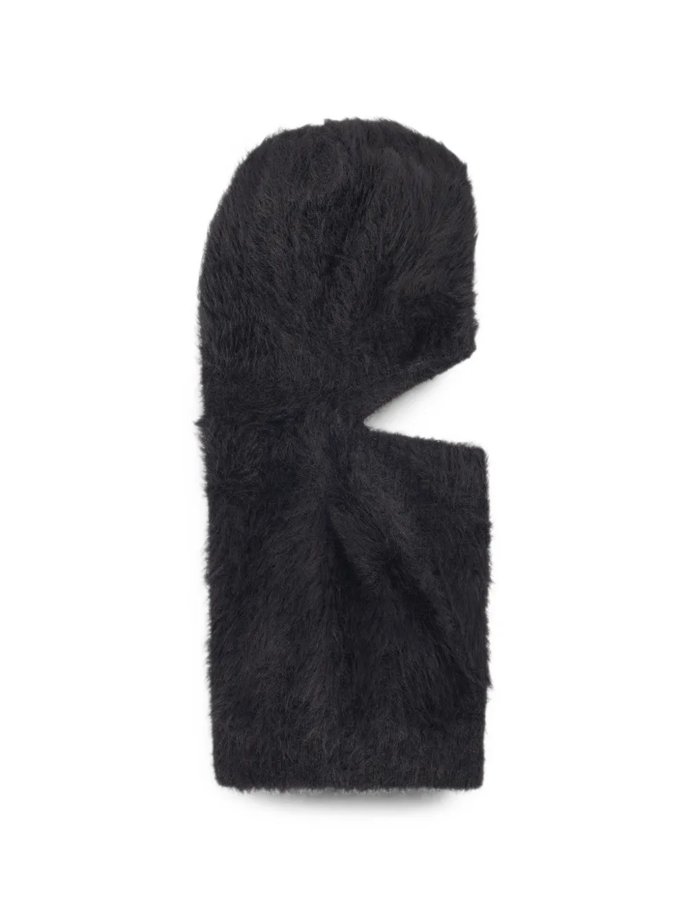 Alberta Ferretti Fuzzy-knit Balaclava In Black