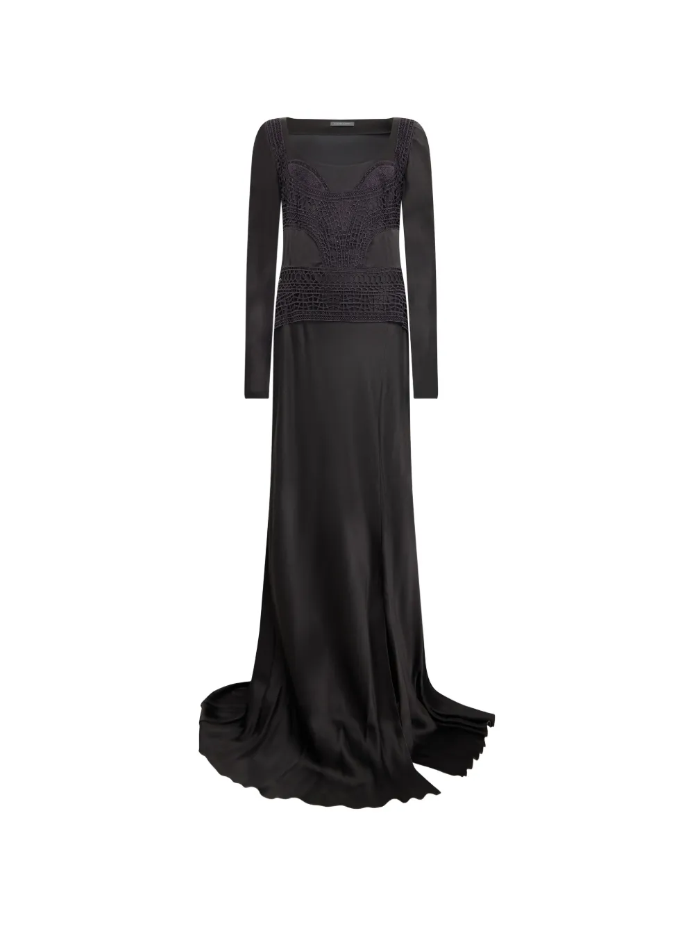 Alberta Ferretti long-sleeve gown Zwart