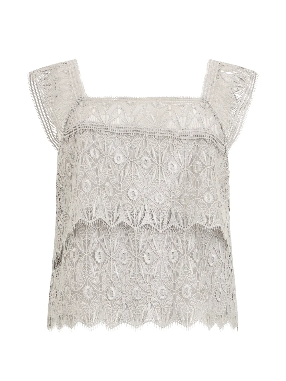 Alberta Ferretti layered lace-detail blouse - Grigio
