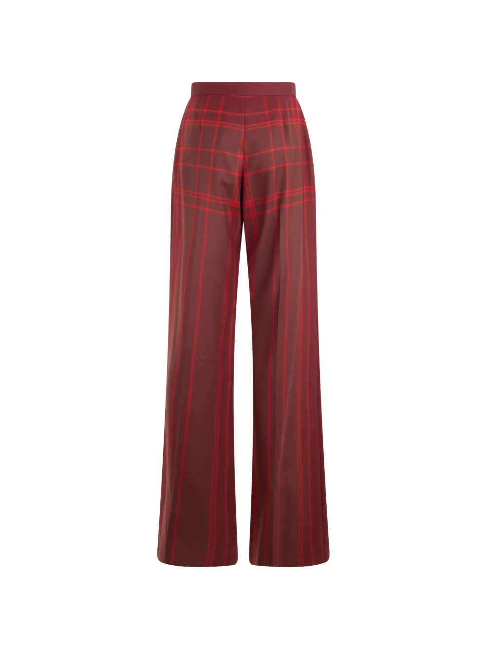 Alberta Ferretti Geruite broek met wijde pijpen Rood