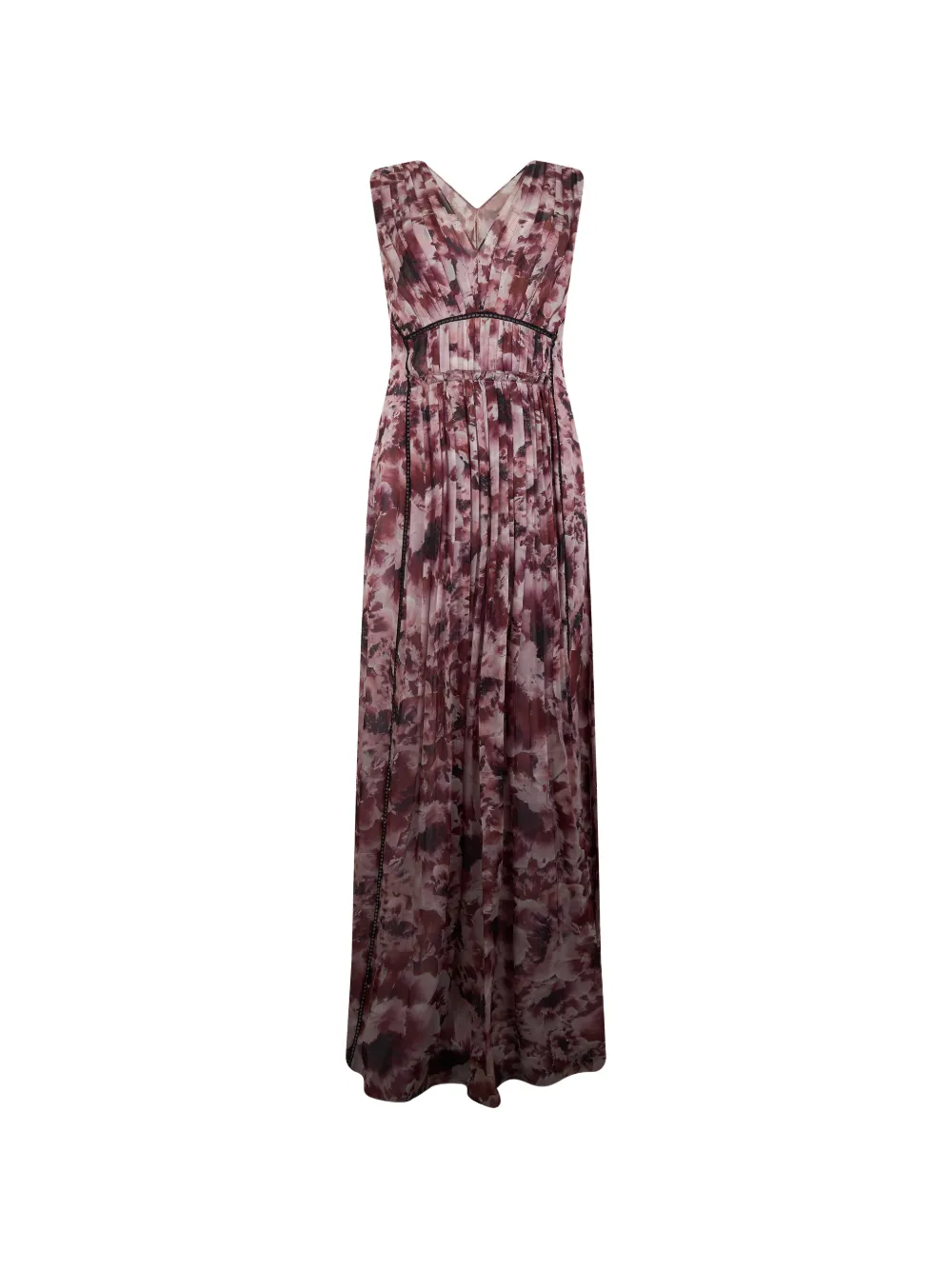 Alberta Ferretti floral-print pleated maxi dress - Violett