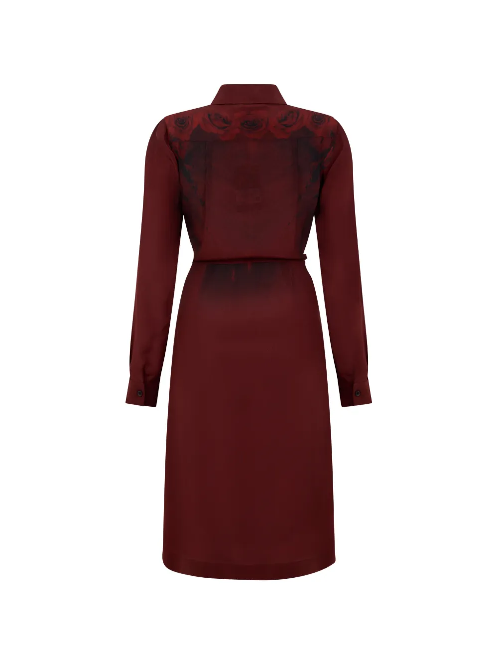 Alberta Ferretti rose-print midi dress Rood