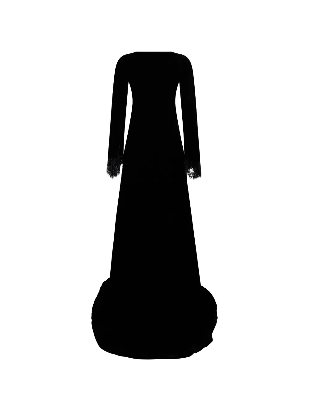Alberta Ferretti lace-trim gown Zwart