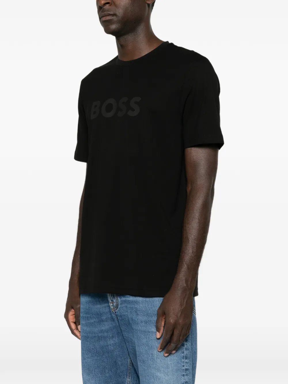 BOSS T-shirt met logoprint Zwart