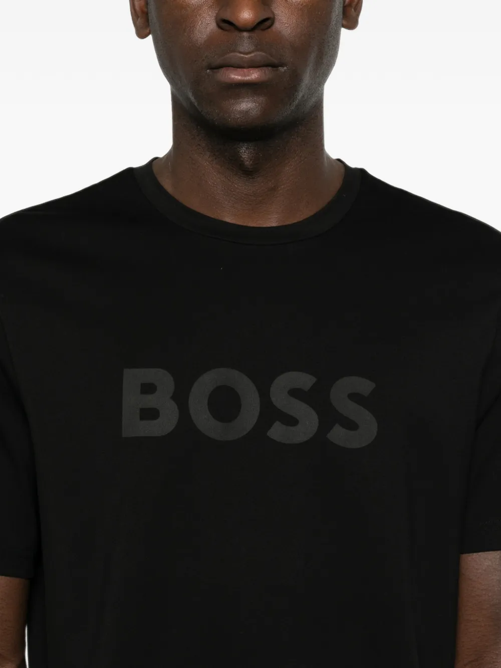BOSS T-shirt met logoprint Zwart