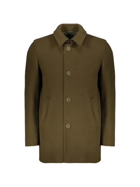 Herno button-fastening spread-collar coat