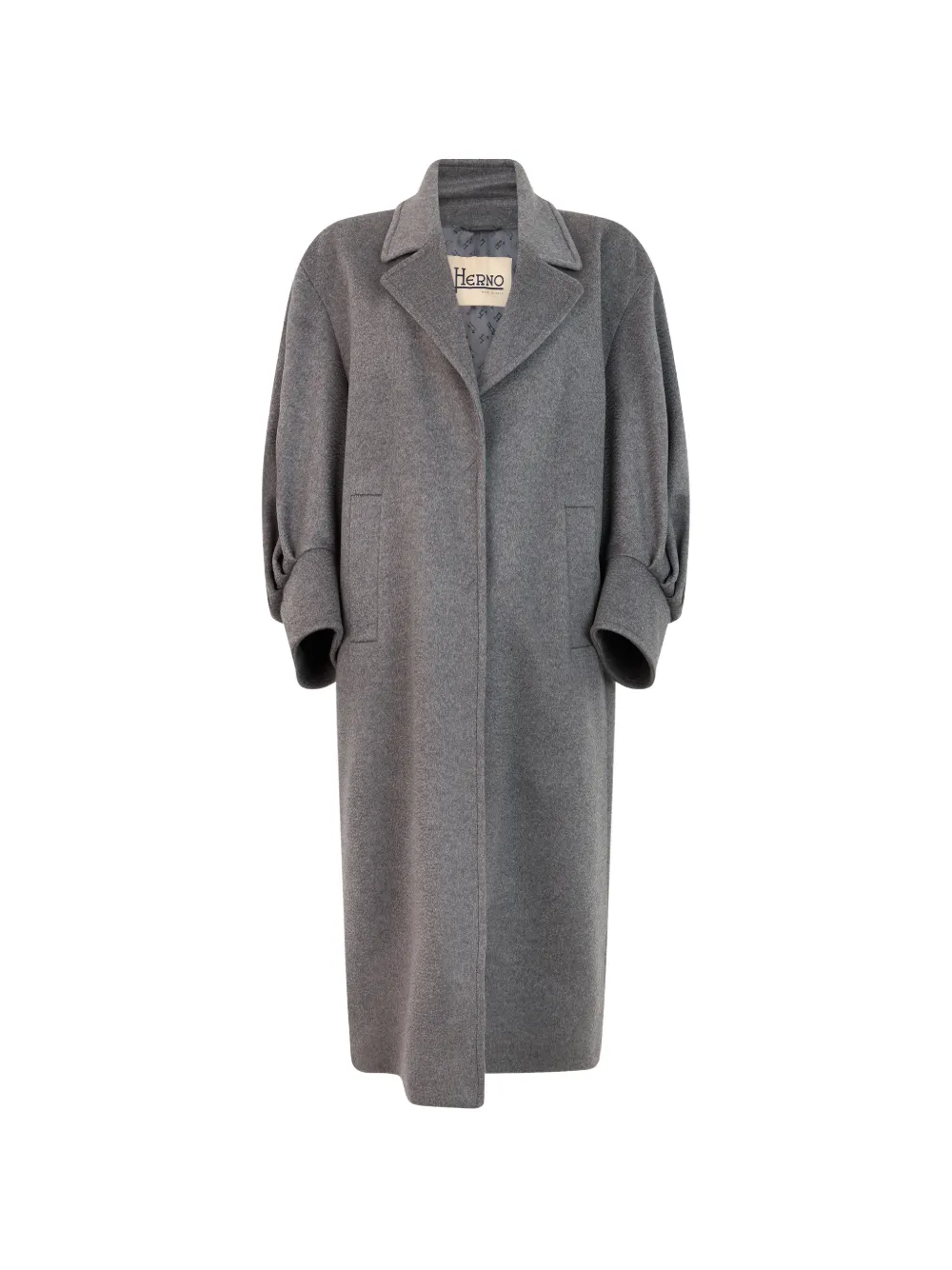 Herno puffed-sleeve cashmere coat - Grau