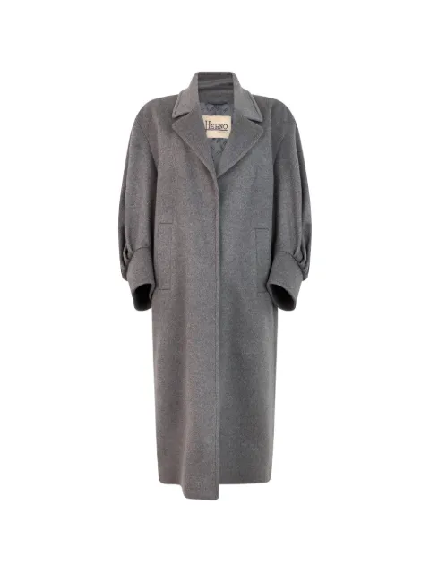Herno puffed-sleeve cashmere coat