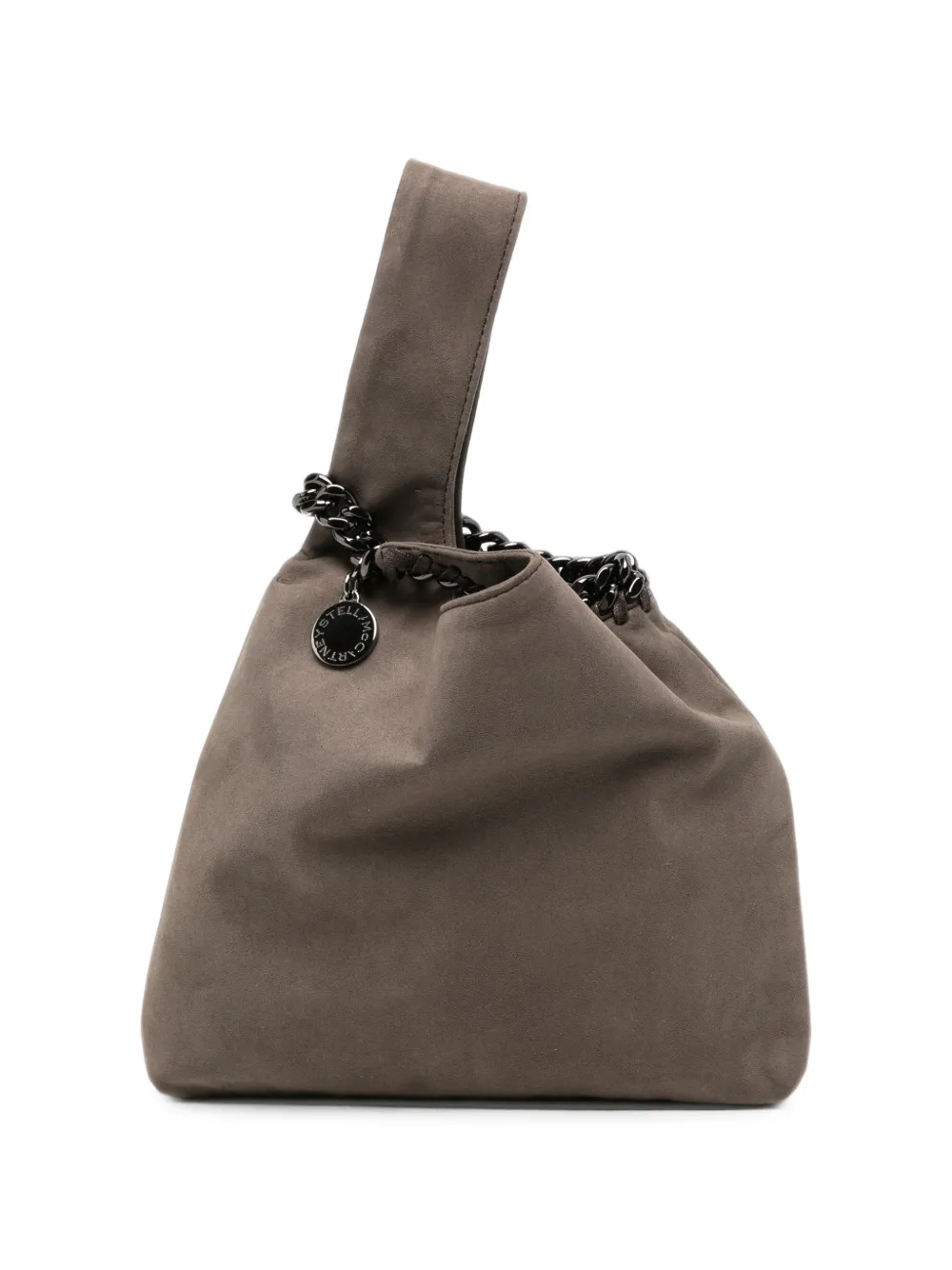 Stella McCartney Falabella chain-trim clutch bag - Grigio