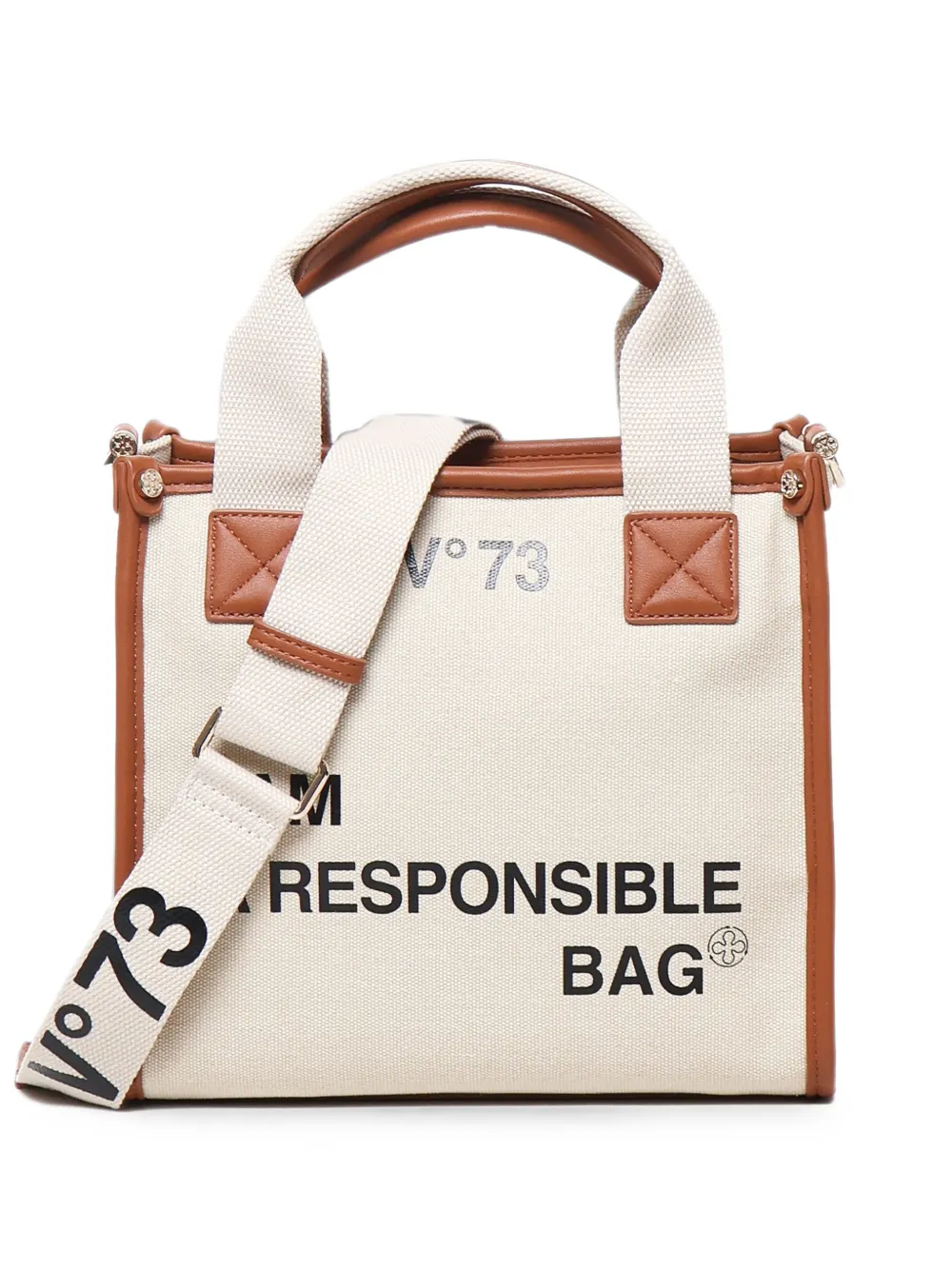 V°73 Responsability Bis logo-print Canvas Tote Bag | White | FARFETCH