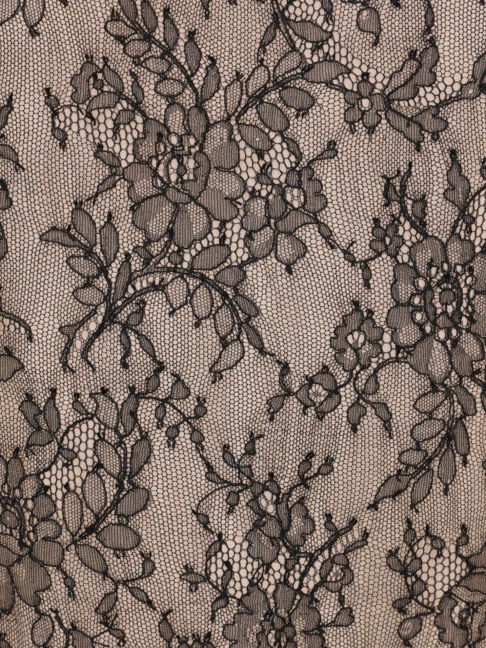 Alessandra Rich Chantilly maxi-jurk met halternek en kanten laag Zwart