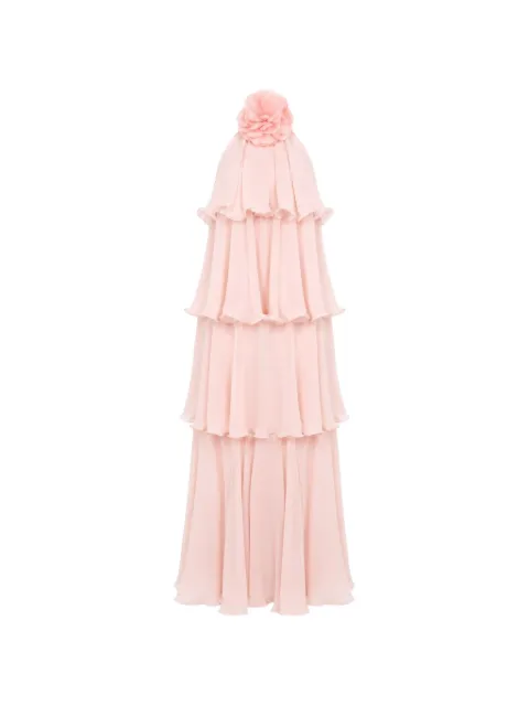 DiveDivine Lolita floral-detail ruffled maxi dress
