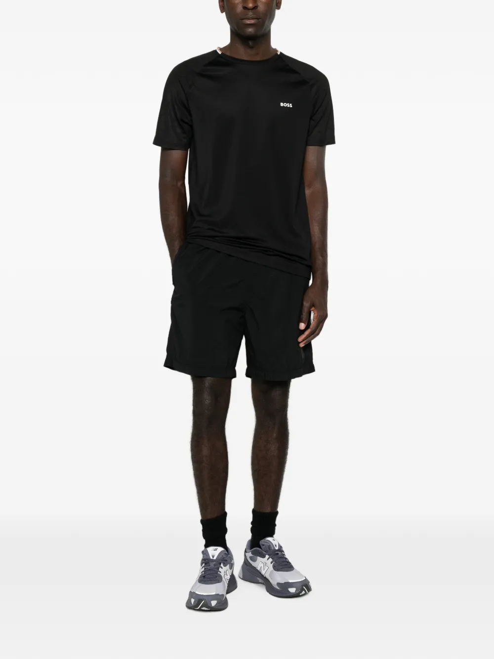 BOSS T-shirt met logoprint Zwart
