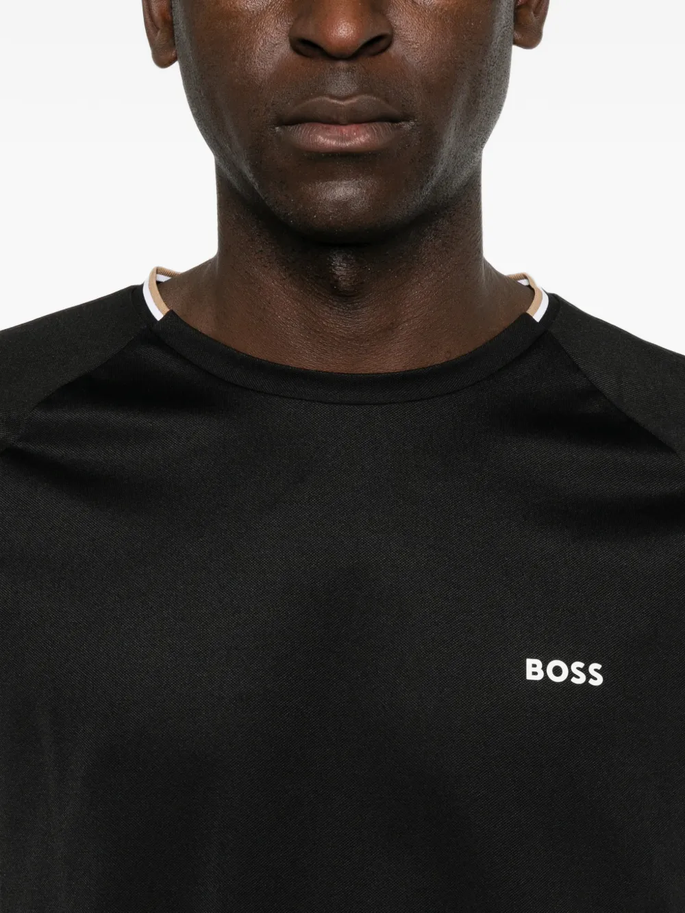 BOSS T-shirt met logoprint Zwart