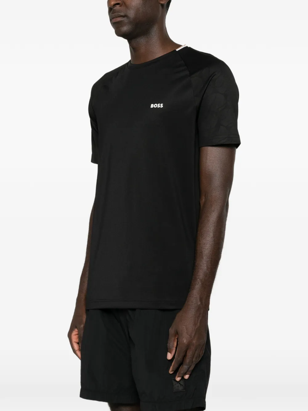BOSS T-shirt met logoprint Zwart